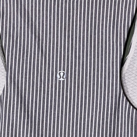 Lululemon Racerback Tank Top Womens Small Gray White Striped Athletic Yoga Gym - Picture 4 of 8